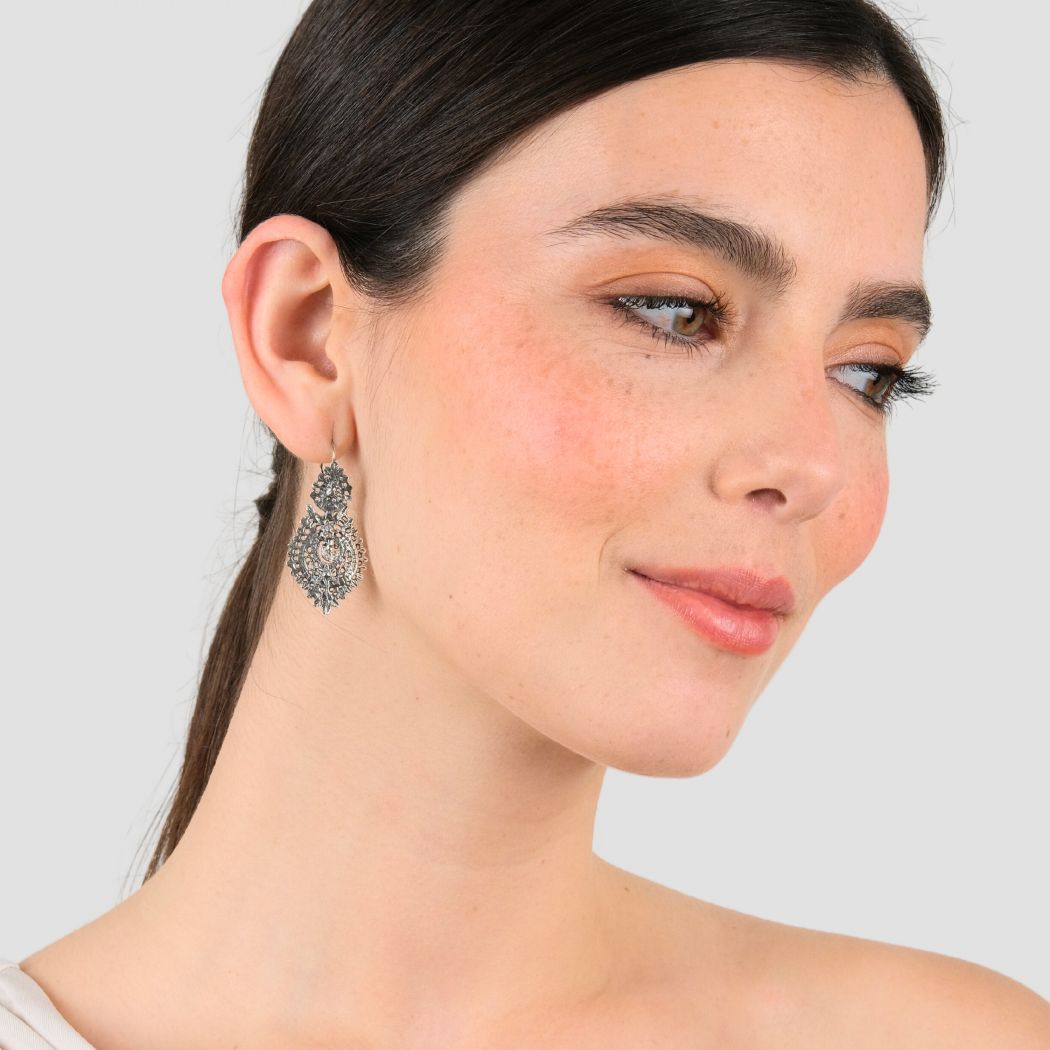 Boucles d'Oreilles Reine S en Argent 