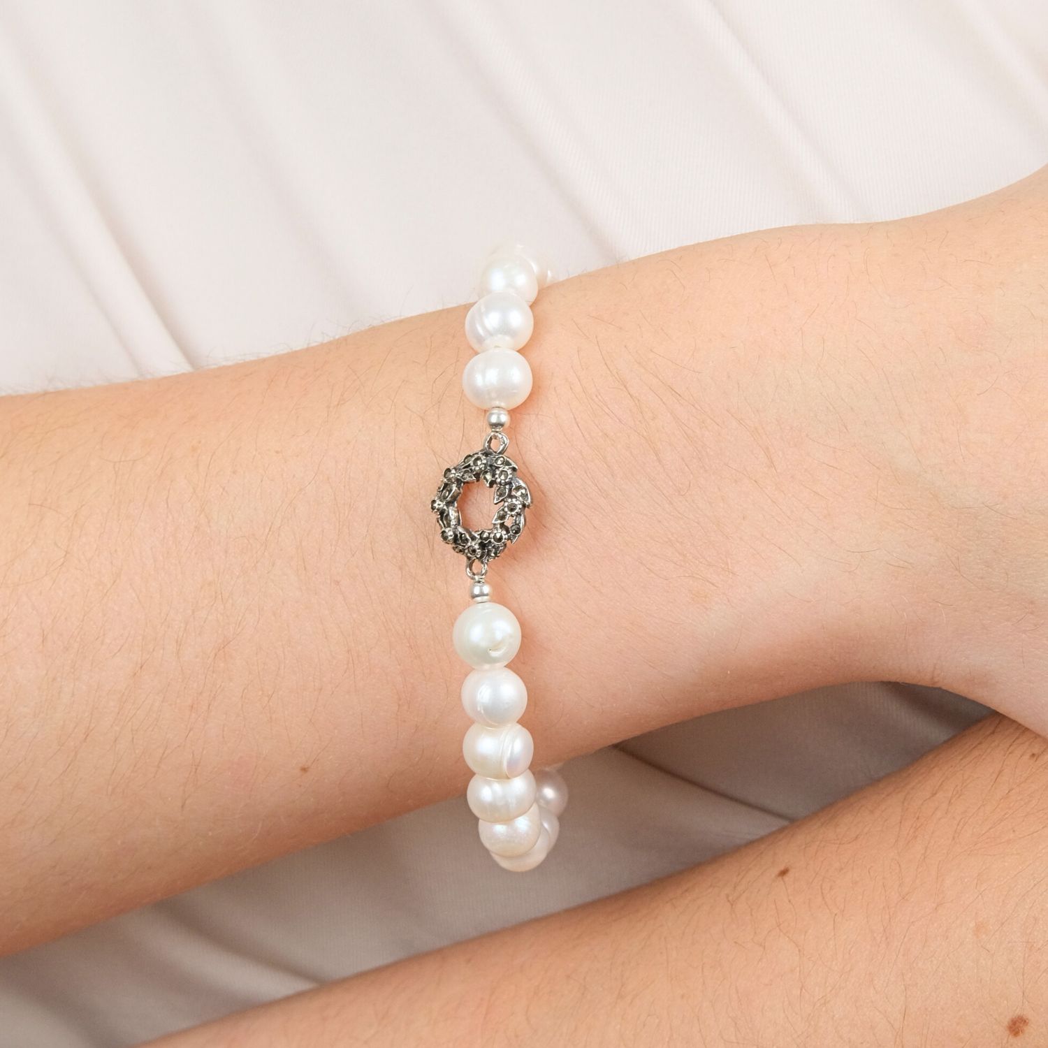 Bracelet Couronne Marcassites en Argent Bracelet Couronne Marcassites en Argent