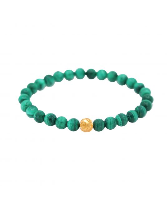 Bracelet Viana's Conta in 19,2Kt Gold with Malachite 