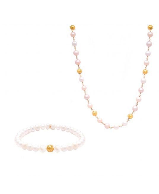 Set Viana's Contas in 19,2Kt Gold with Pearls 