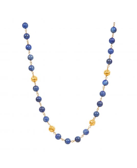 Necklace Viana's Contas in 19,2Kt Gold with Lapis Lazuli 