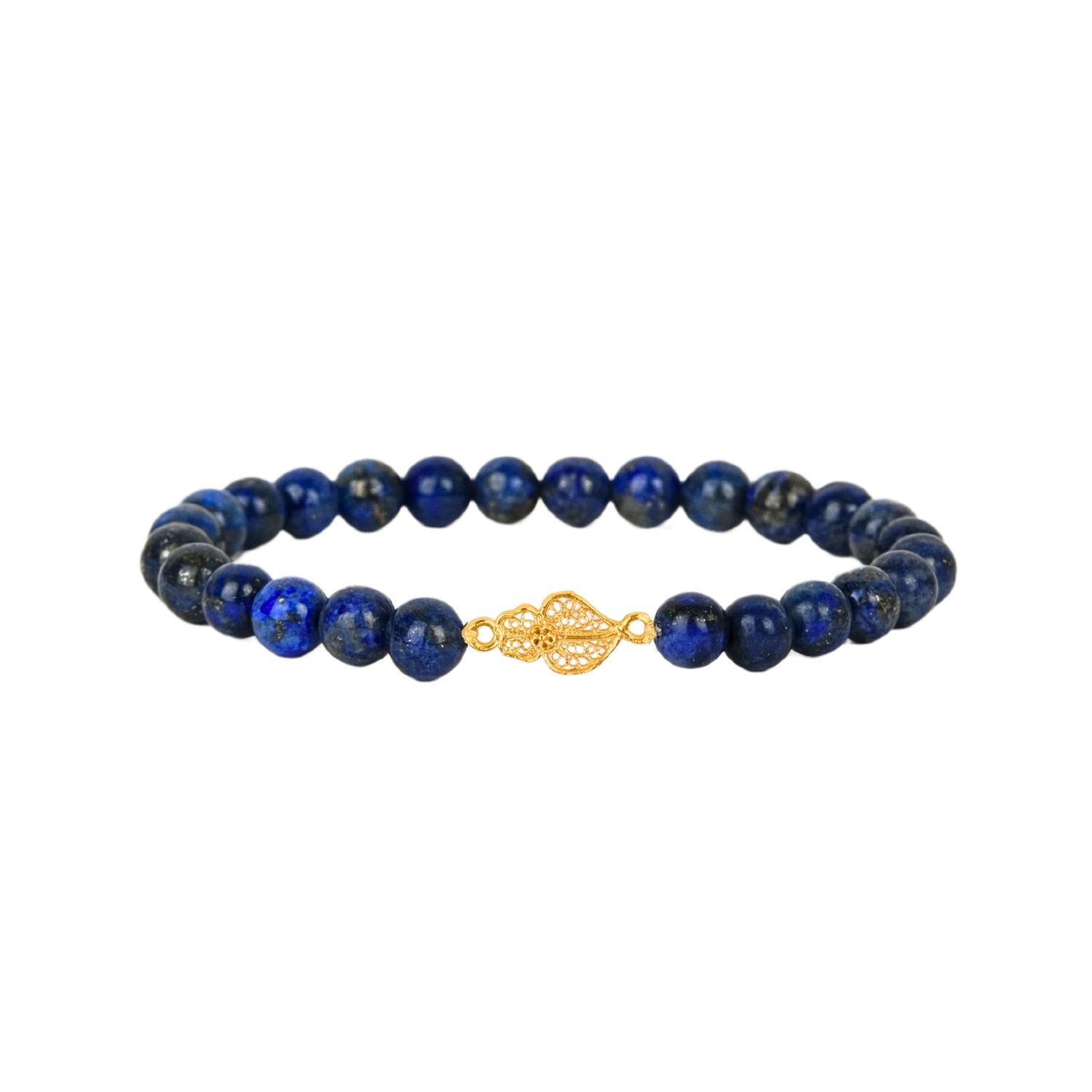 Pulseira Coração de Viana em Ouro 19,2Kt e Lápis Lazúli Pulseira Coração de Viana em Ouro 19,2Kt e Lápis Lazúli