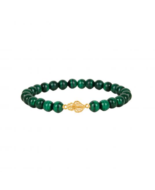 Bracelet Heart of Viana in 19,2Kt Gold with Malachite 