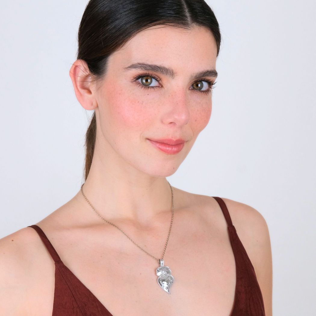 Collier Coeur de Viana Chapa Opado en Argent Plaqué Or 