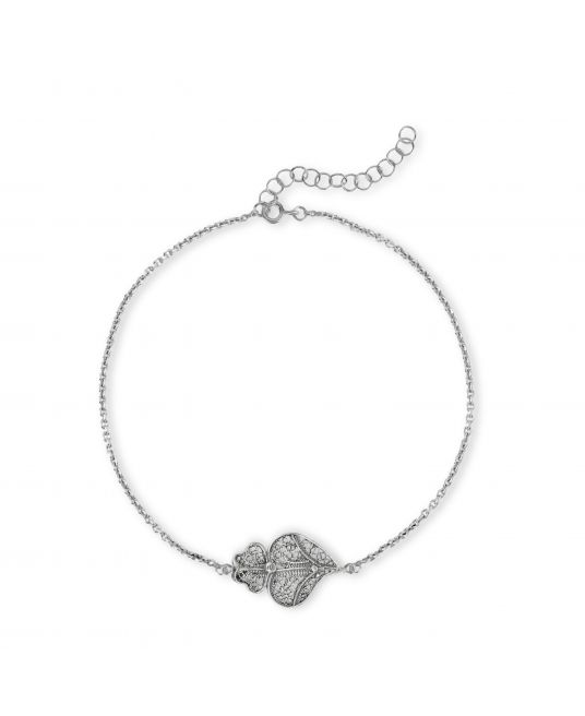 Bracelet Heart of Viana with Thread in Silver 