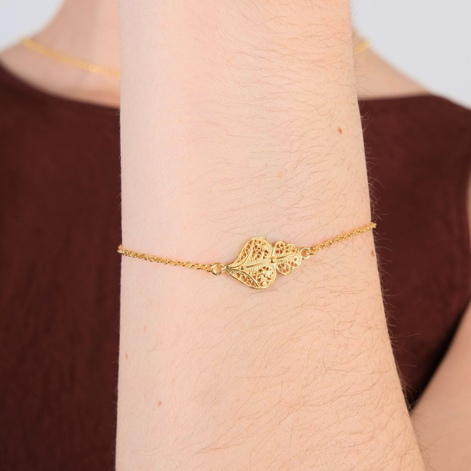 Bracelet Heart of Viana in Gold Plated Silver Bracelet Heart of Viana in Gold Plated Silver