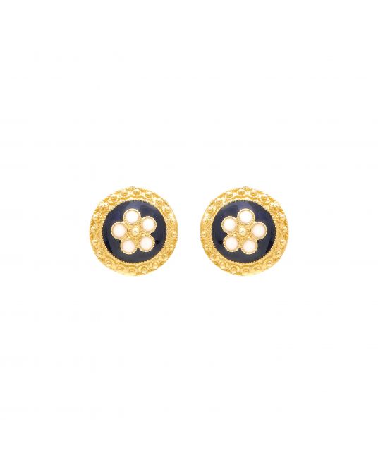 Earrings Caramujo Stud in Gold Plated Silver