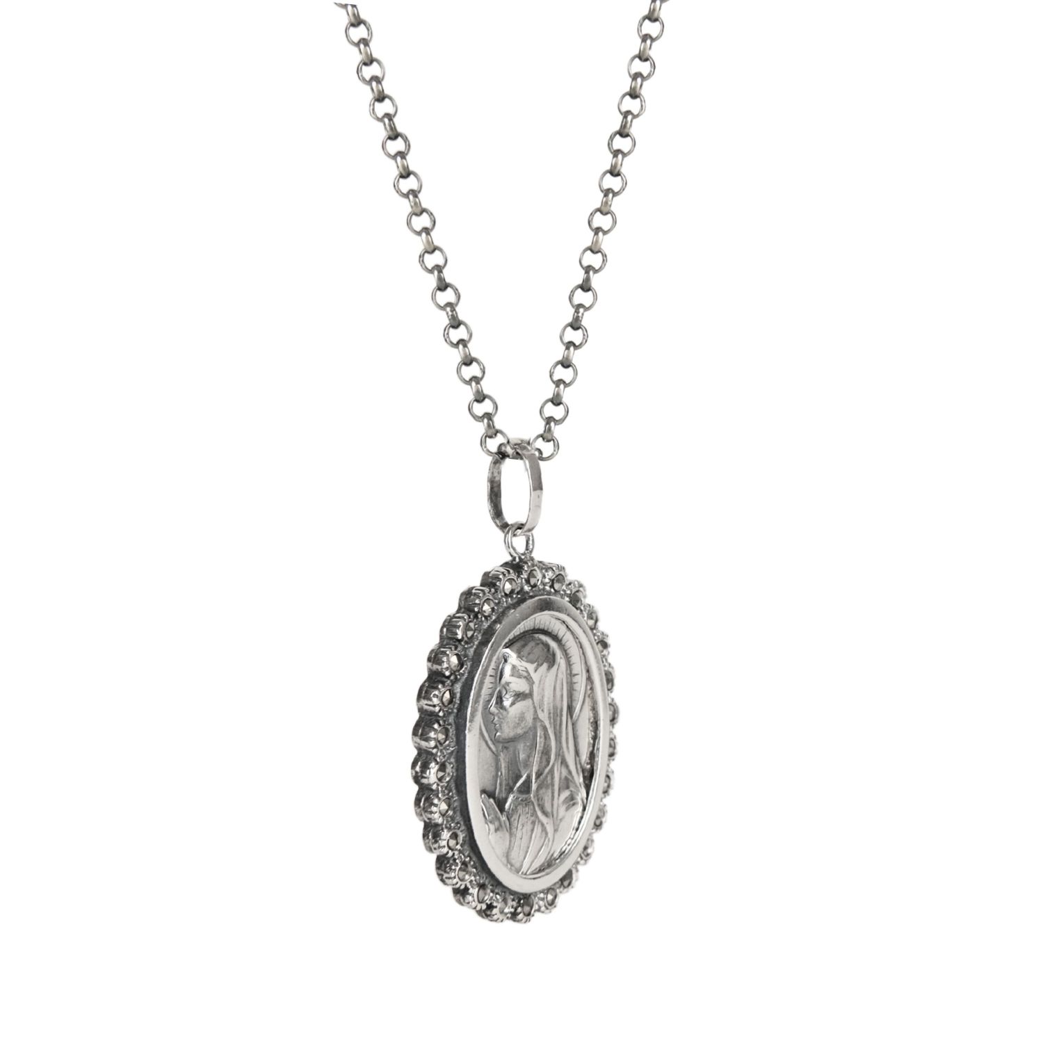 Necklace Our Lady of the Carrapito Marcasites in Silver Necklace Our Lady of the Carrapito Marcasites in Silver