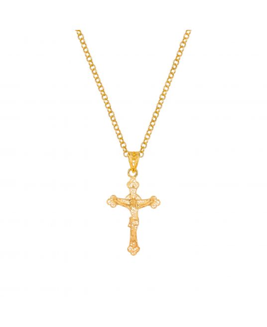Necklace Crucifix Filigree in Gold Plated Silver 