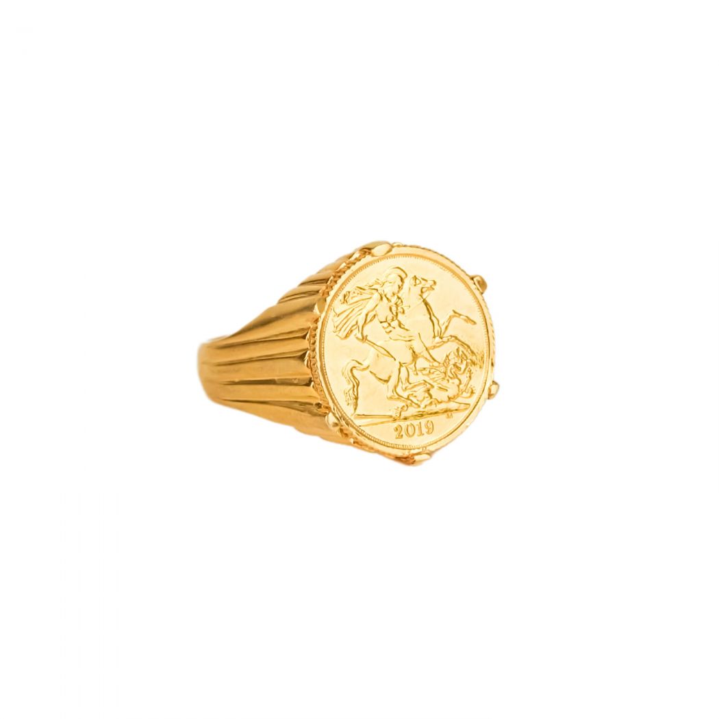 Ring Half Pound in Gold Plated Silver 