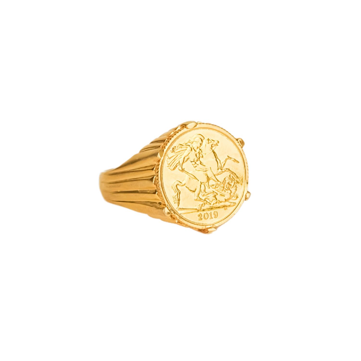 Ring Half Pound in Gold Plated Silver Ring Half Pound in Gold Plated Silver