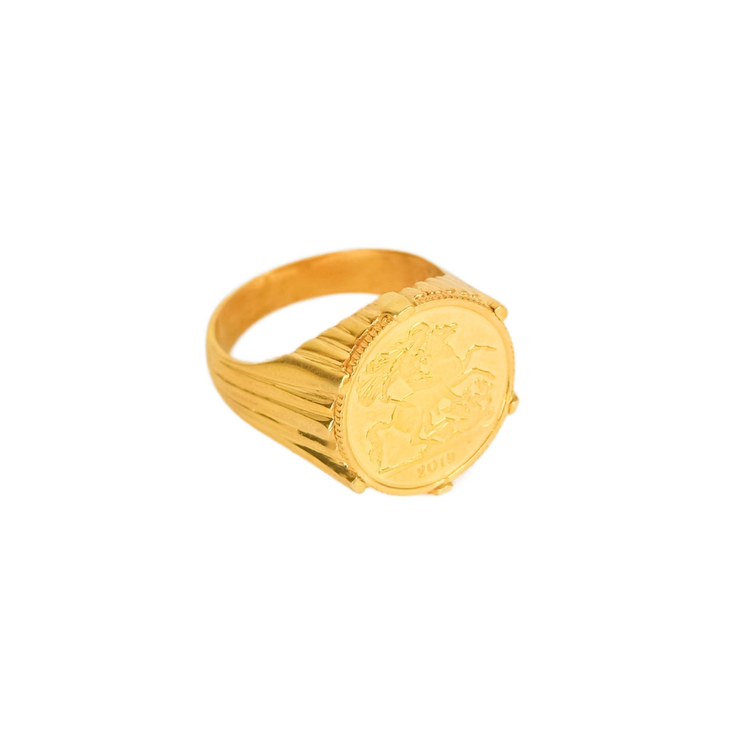 Ring Half Pound in Gold Plated Silver Ring Half Pound in Gold Plated Silver