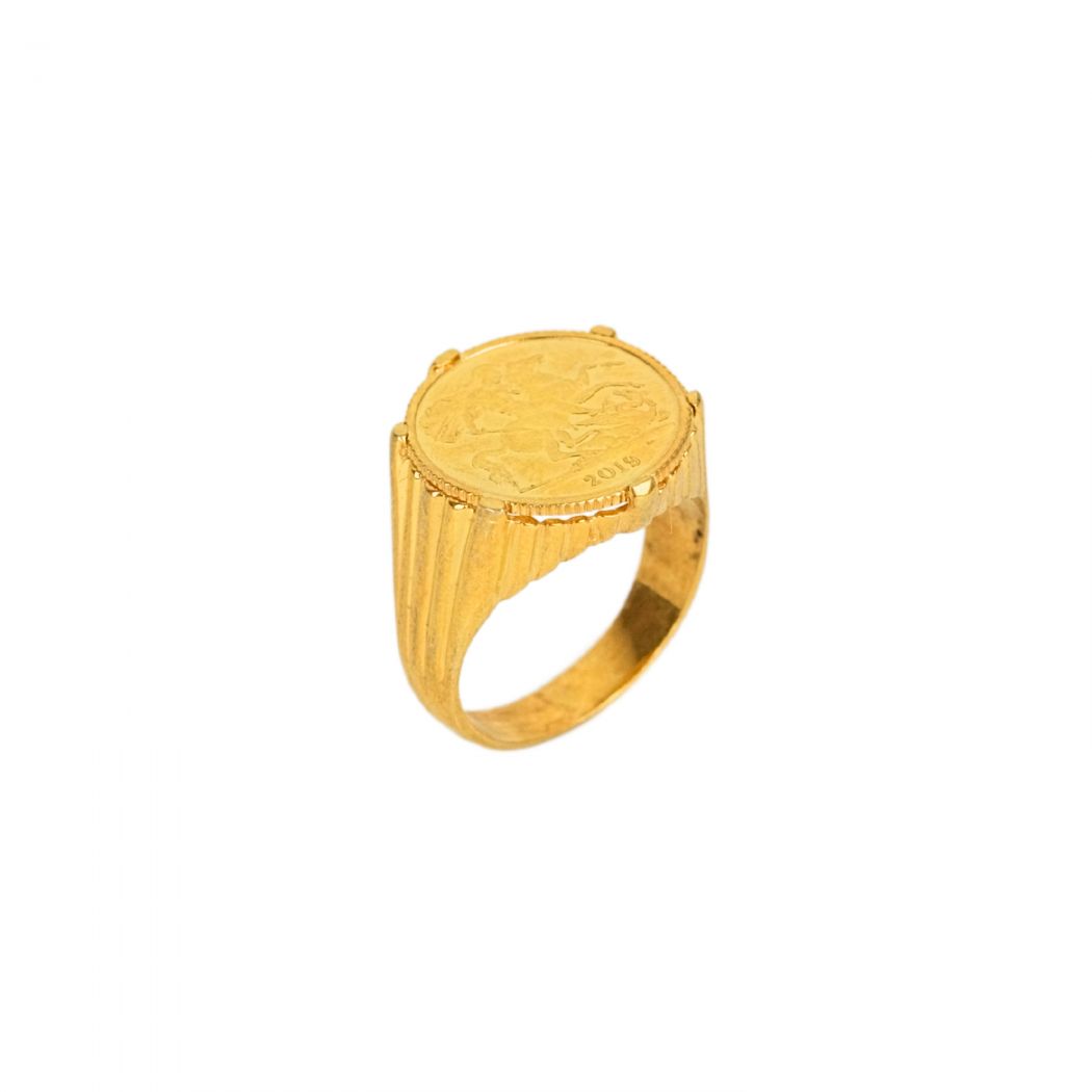 Ring Half Pound in Gold Plated Silver 