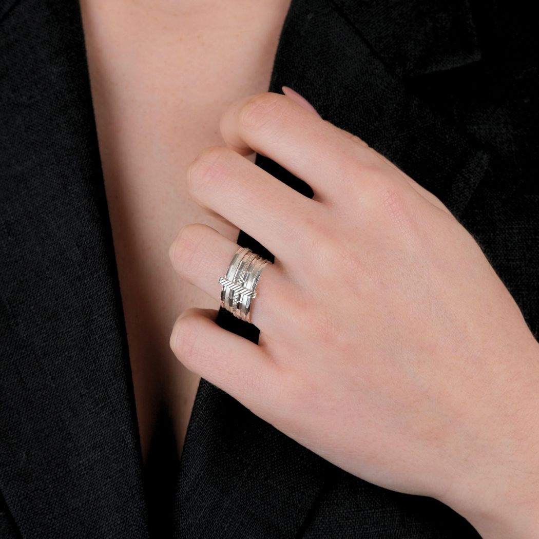 Ring Seven Bangles in Silver 