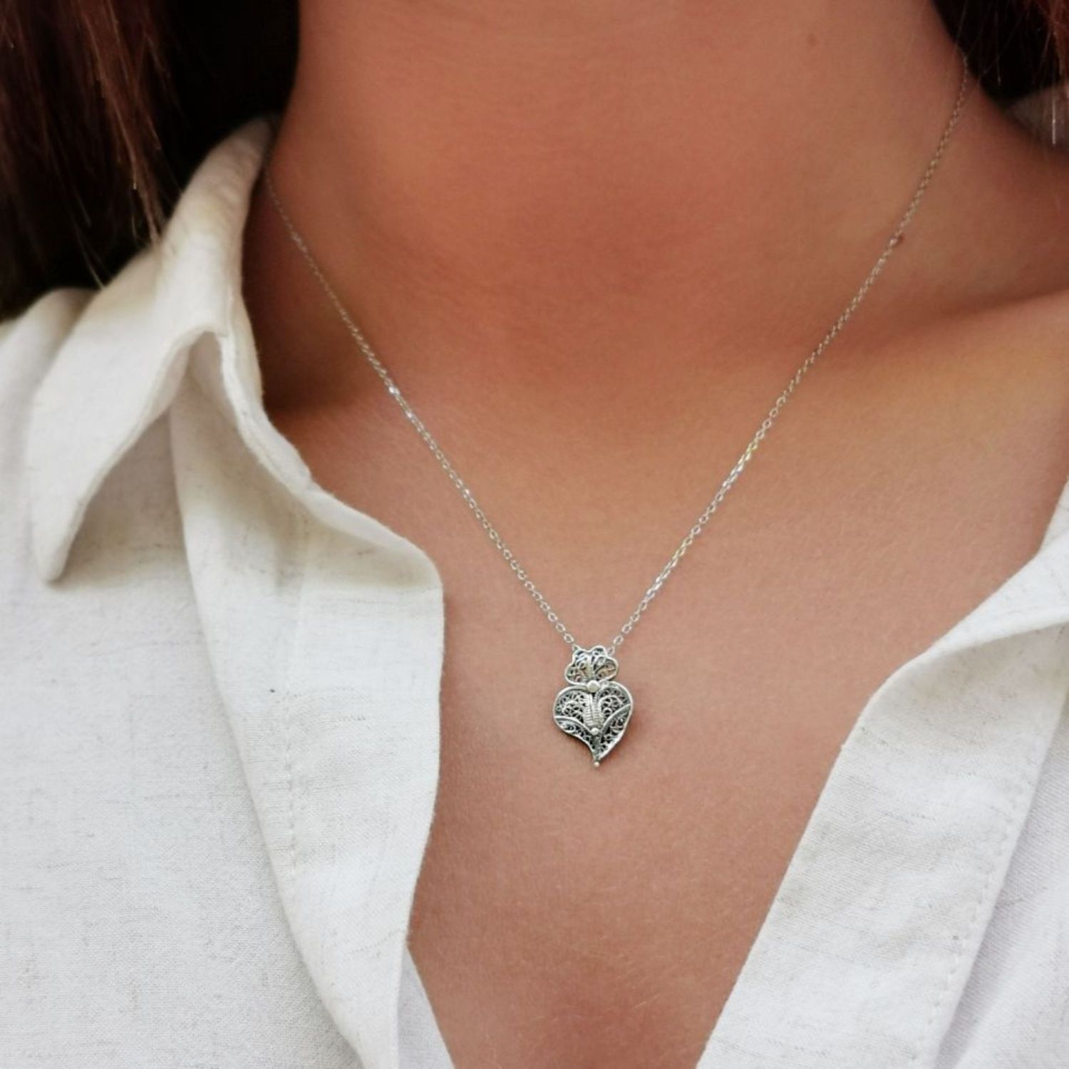 Necklace Heart of Viana in Silver Necklace Heart of Viana in Silver