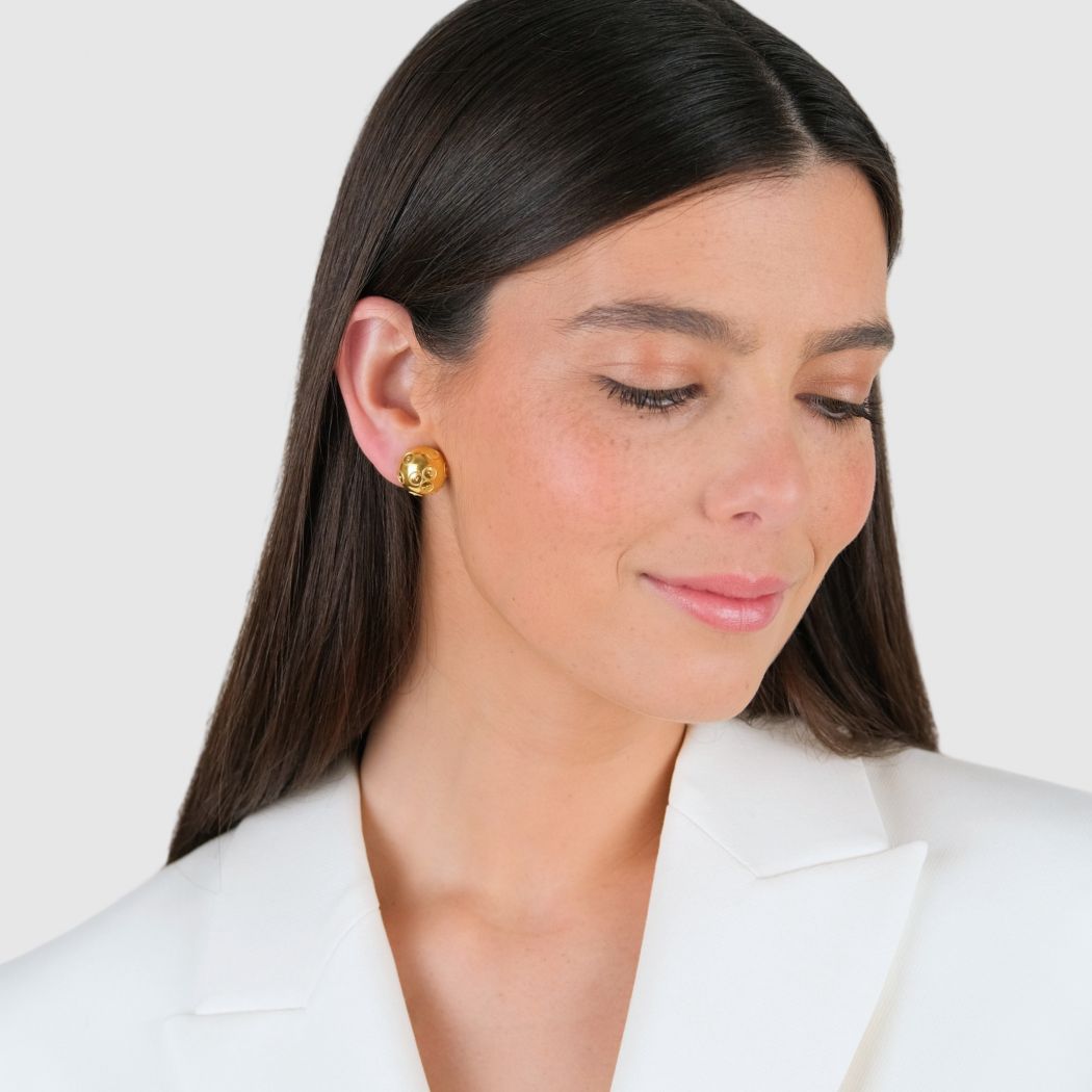 Earrings Half Viana’s Conta in Gold Plated Silver 