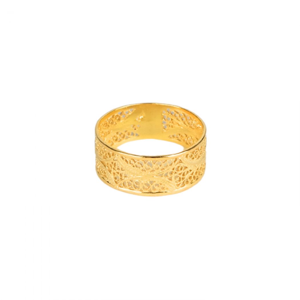 Ring Filigree Band in Gold Plated Silver 