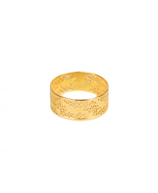 Ring Filigree Band in Gold Plated Silver 