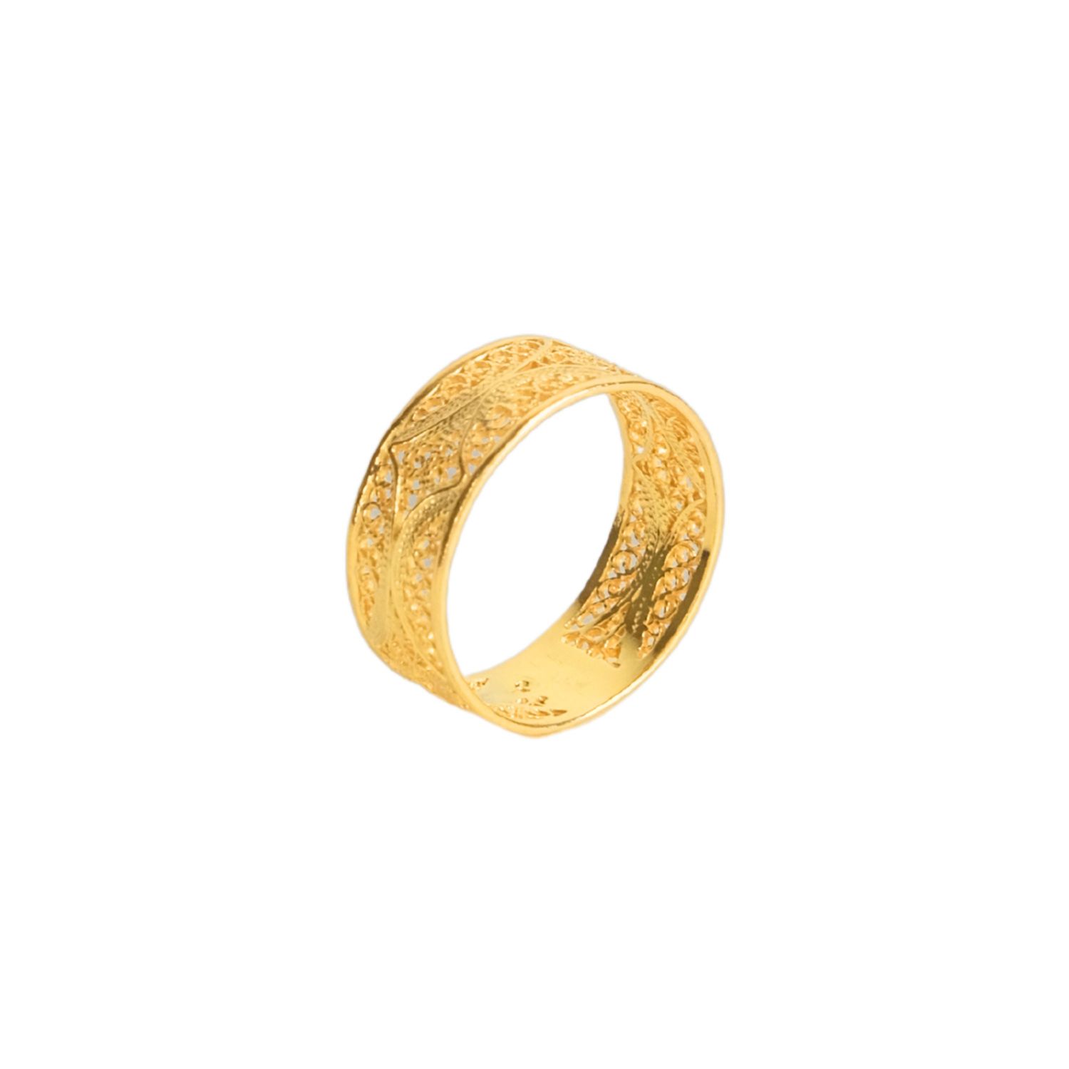 Ring Filigree Band in Gold Plated Silver Ring Filigree Band in Gold Plated Silver