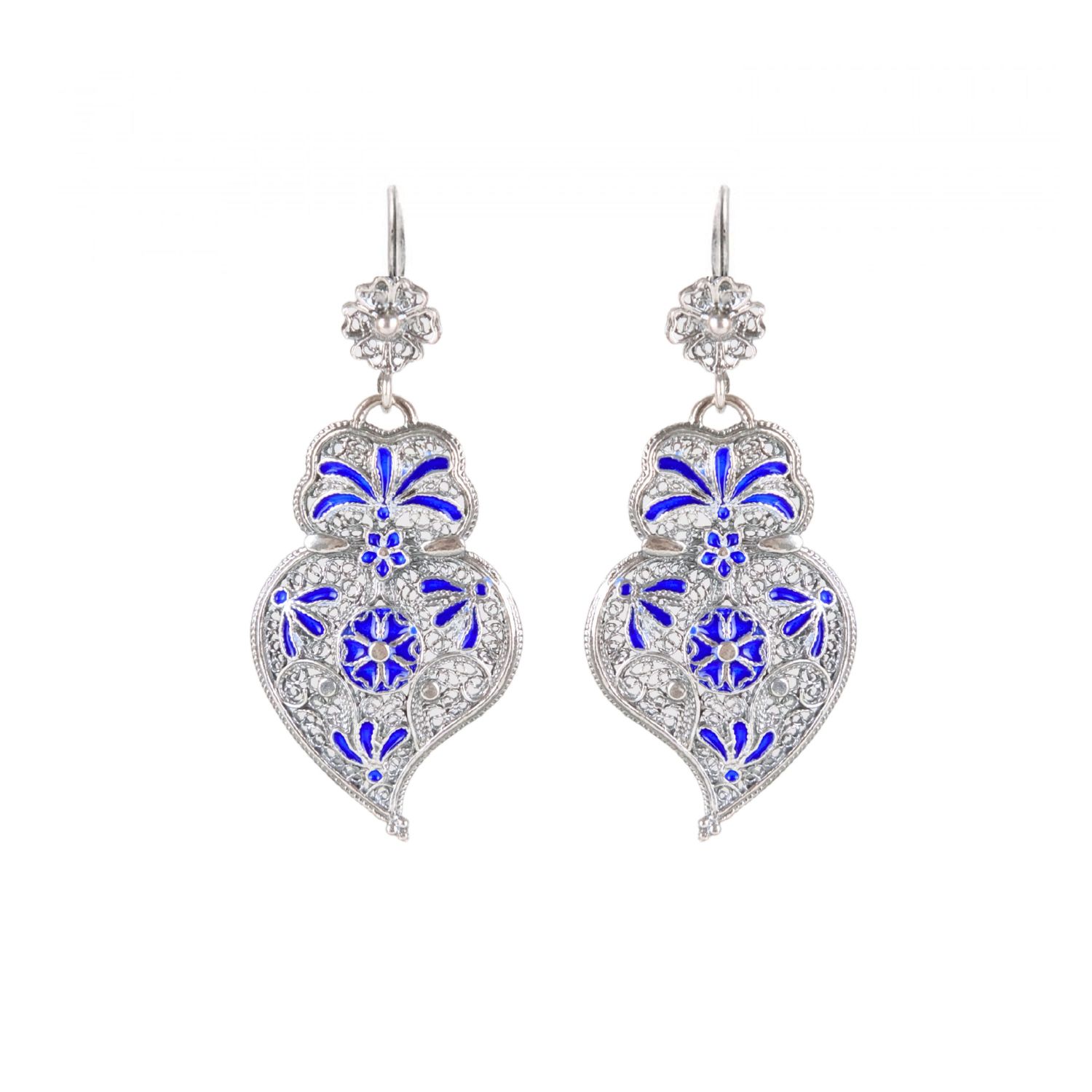Earrings Heart of Viana Royal Blue in Silver Earrings Heart of Viana Royal Blue in Silver