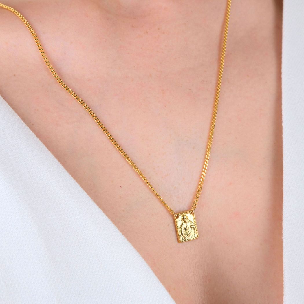 Necklace Scapular in Gold Plated Silver 