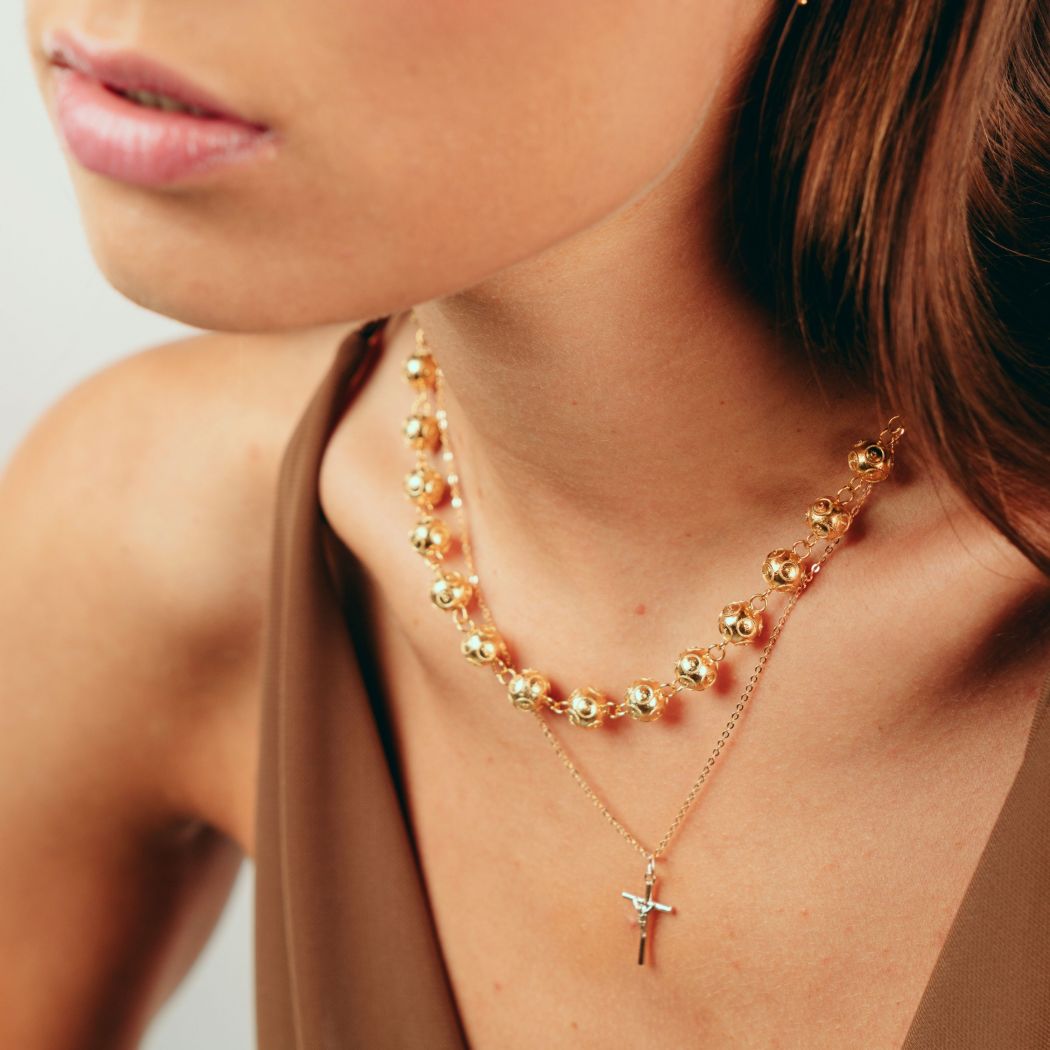 Necklace Viana's Contas in Gold Plated Silver 