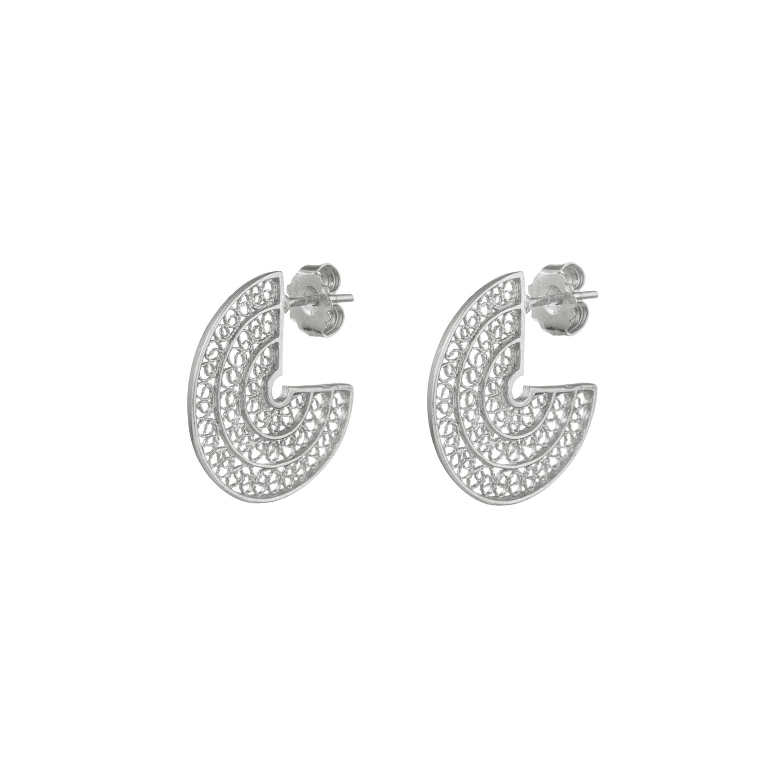 Earrings 3/4 Circles in Silver Earrings 3/4 Circles in Silver