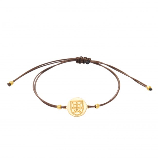 Bracelet Escudo in Gold Plated Silver with Cord 