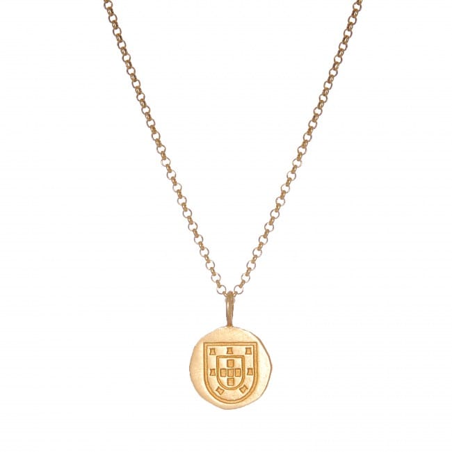 Necklace Escudo Long in Gold Plated Silver 