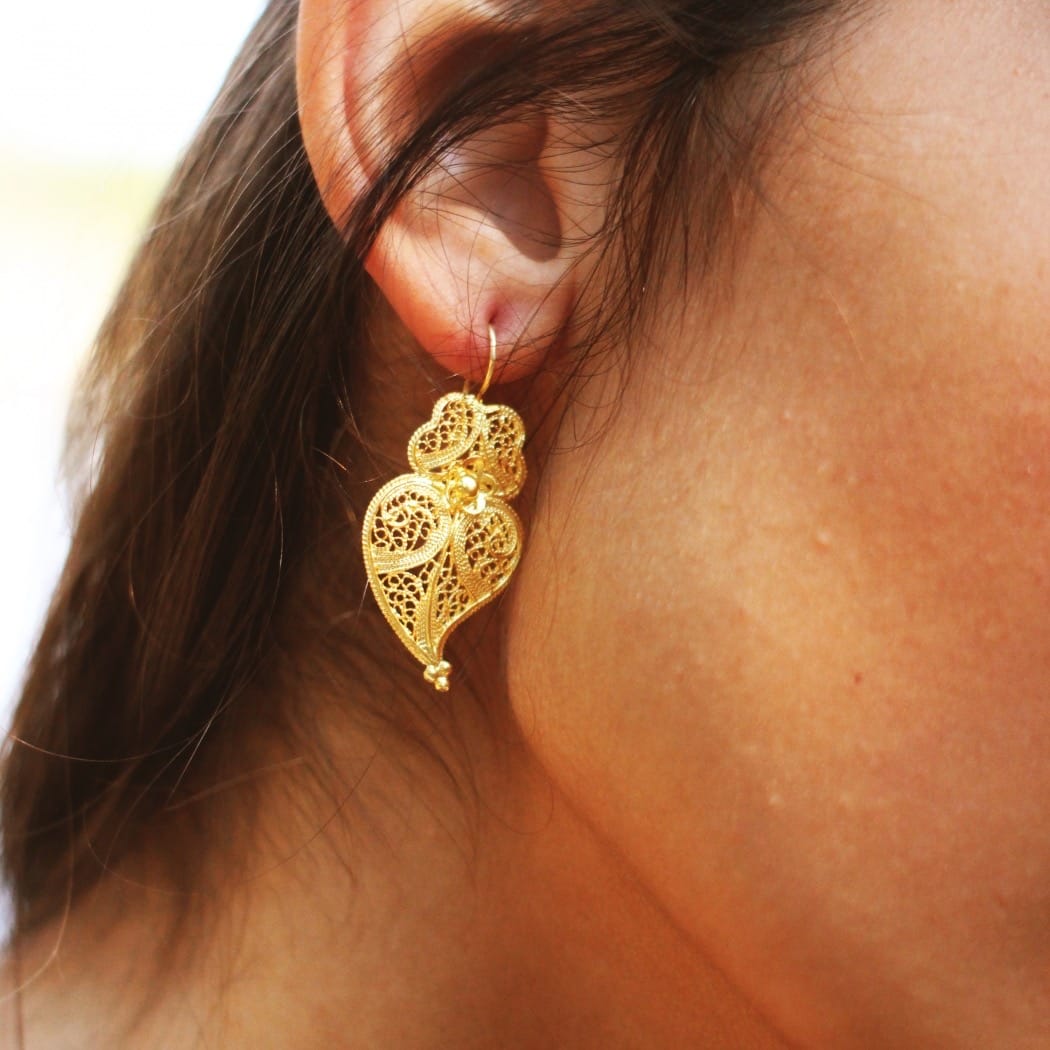 Earrings Heart of Viana 3,5cm in Silver 