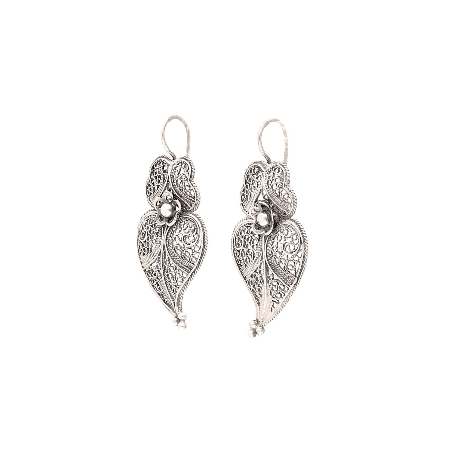 Earrings Heart of Viana 3,5cm in Silver 