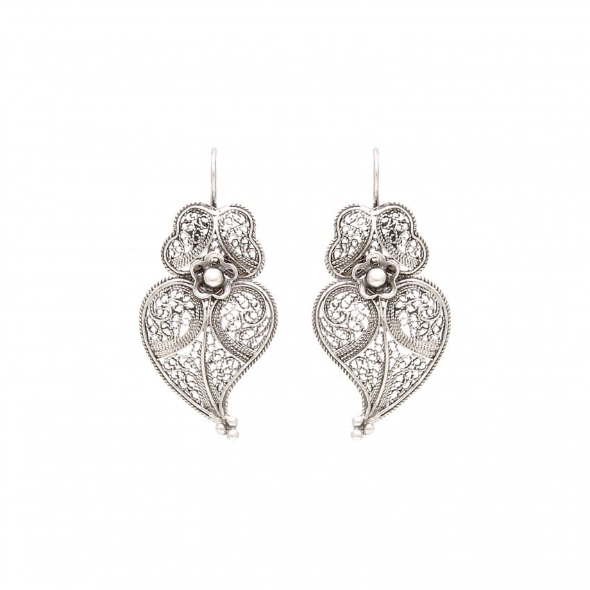 Earrings Heart of Viana 3,5cm in Silver 