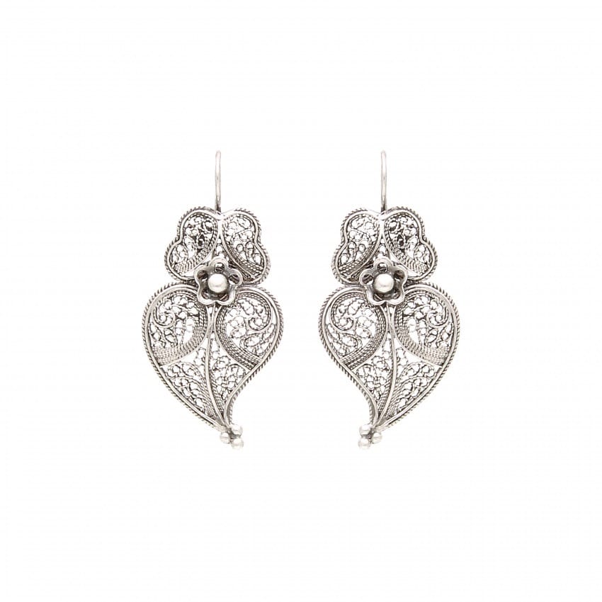 Pendientes Corazón de Viana 3,5cm de Plata 