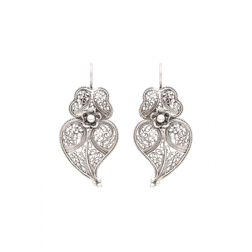 Earrings Heart of Viana 3,5cm in Silver 