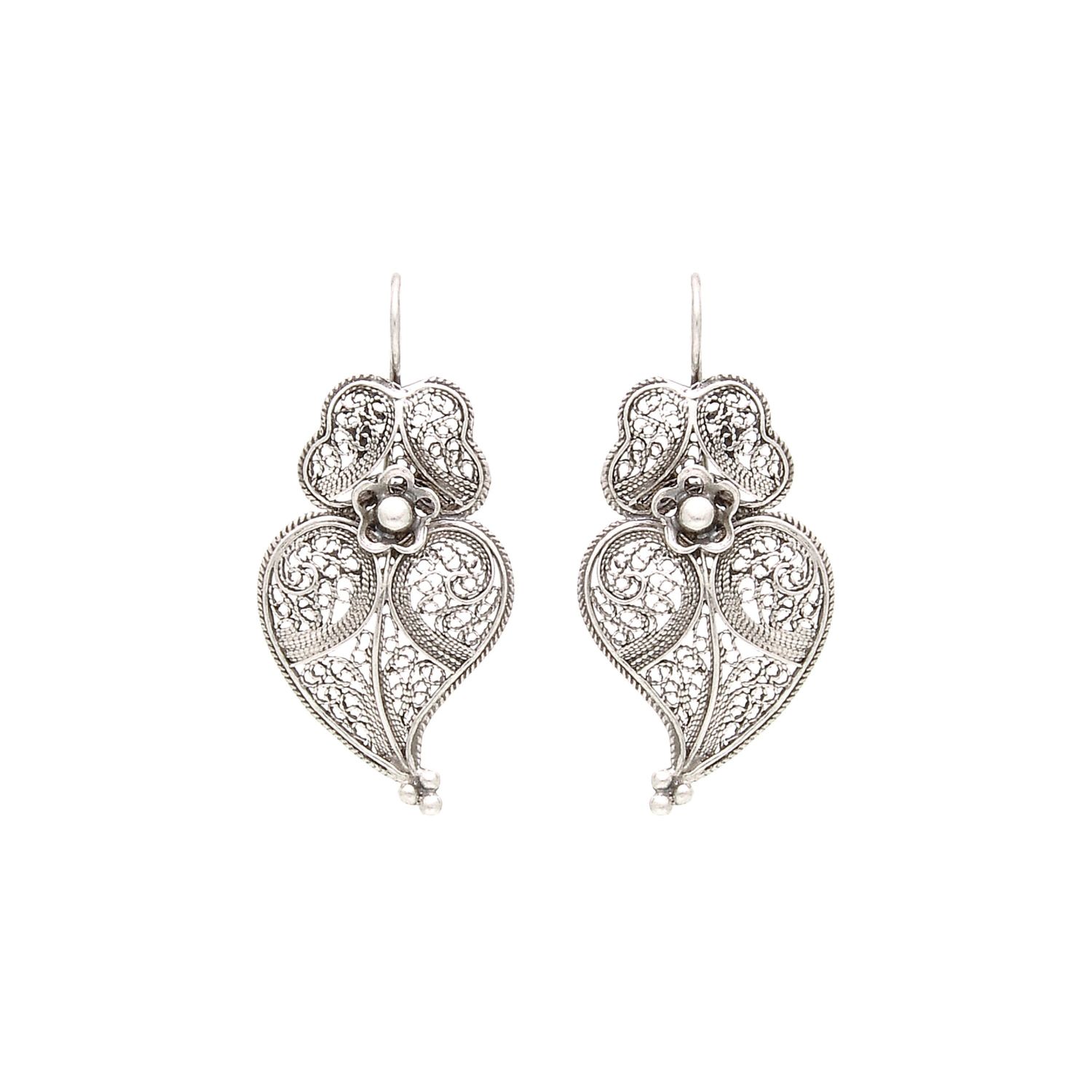 Earrings Heart of Viana 3,5cm in Silver 