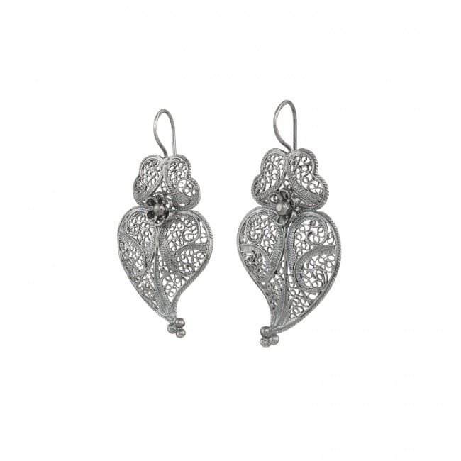 Earrings Heart of Viana 4,0cm in Silver Earrings Heart of Viana 4,0cm in Silver