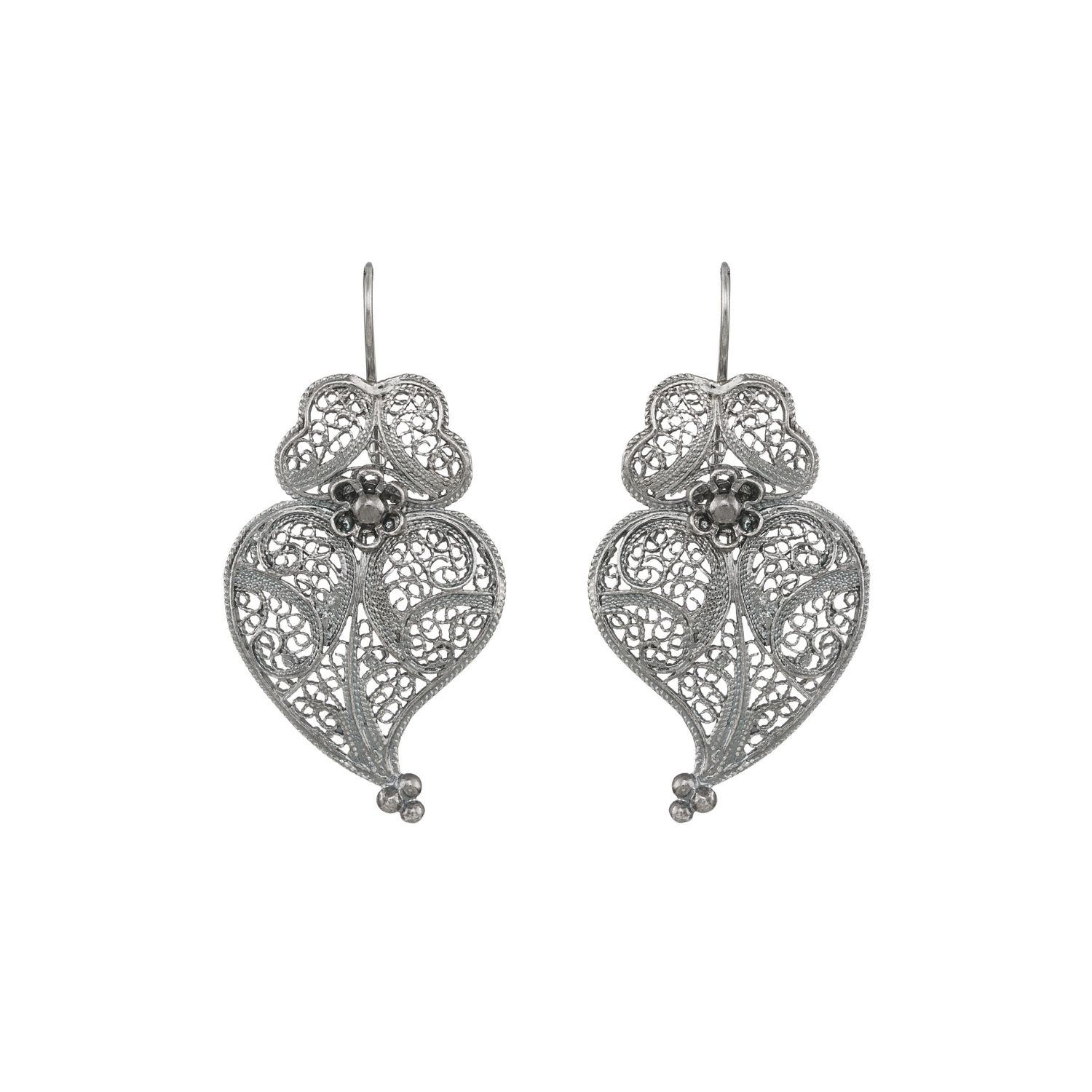 Pendientes Corazón de Viana 4,0cm de Plata 