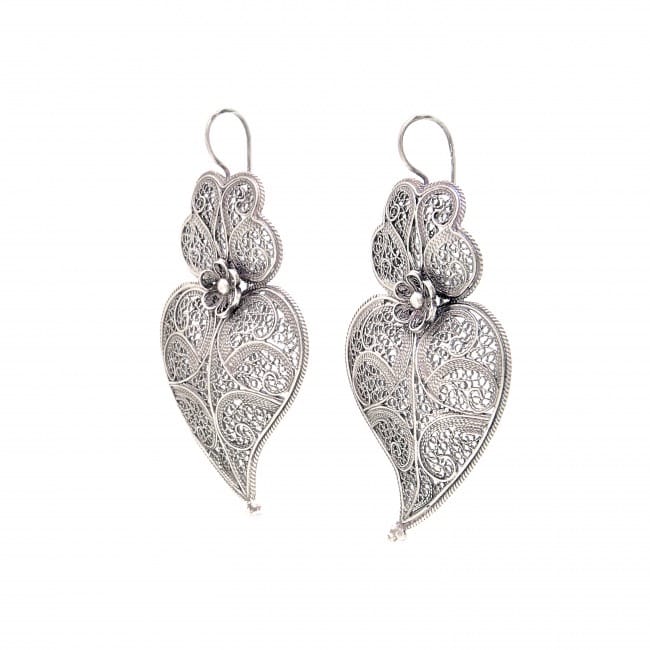 Earrings Heart of Viana 5,5cm in Silver Earrings Heart of Viana 5,5cm in Silver