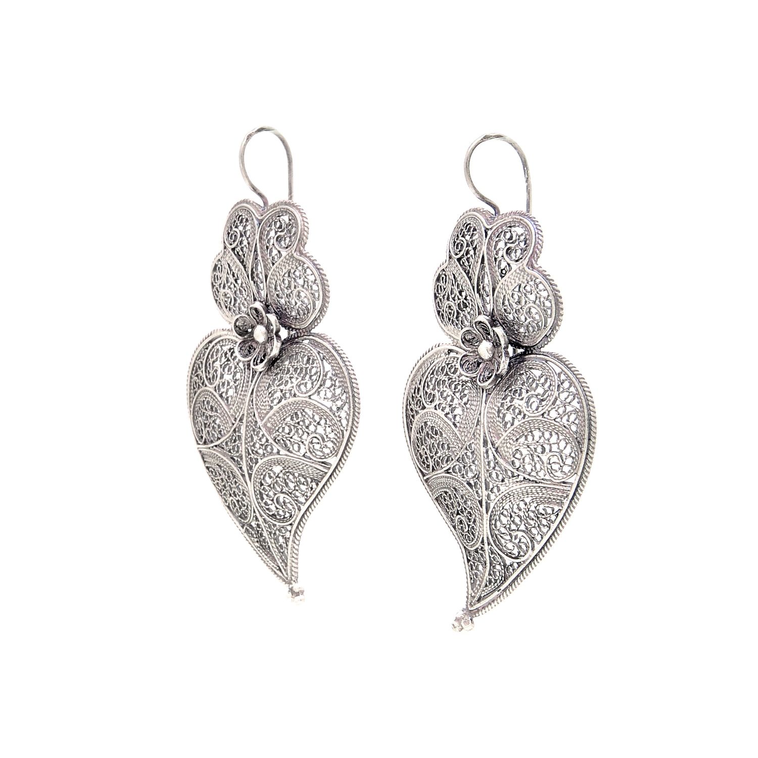 Earrings Heart of Viana 5,5cm in Silver Earrings Heart of Viana 5,5cm in Silver