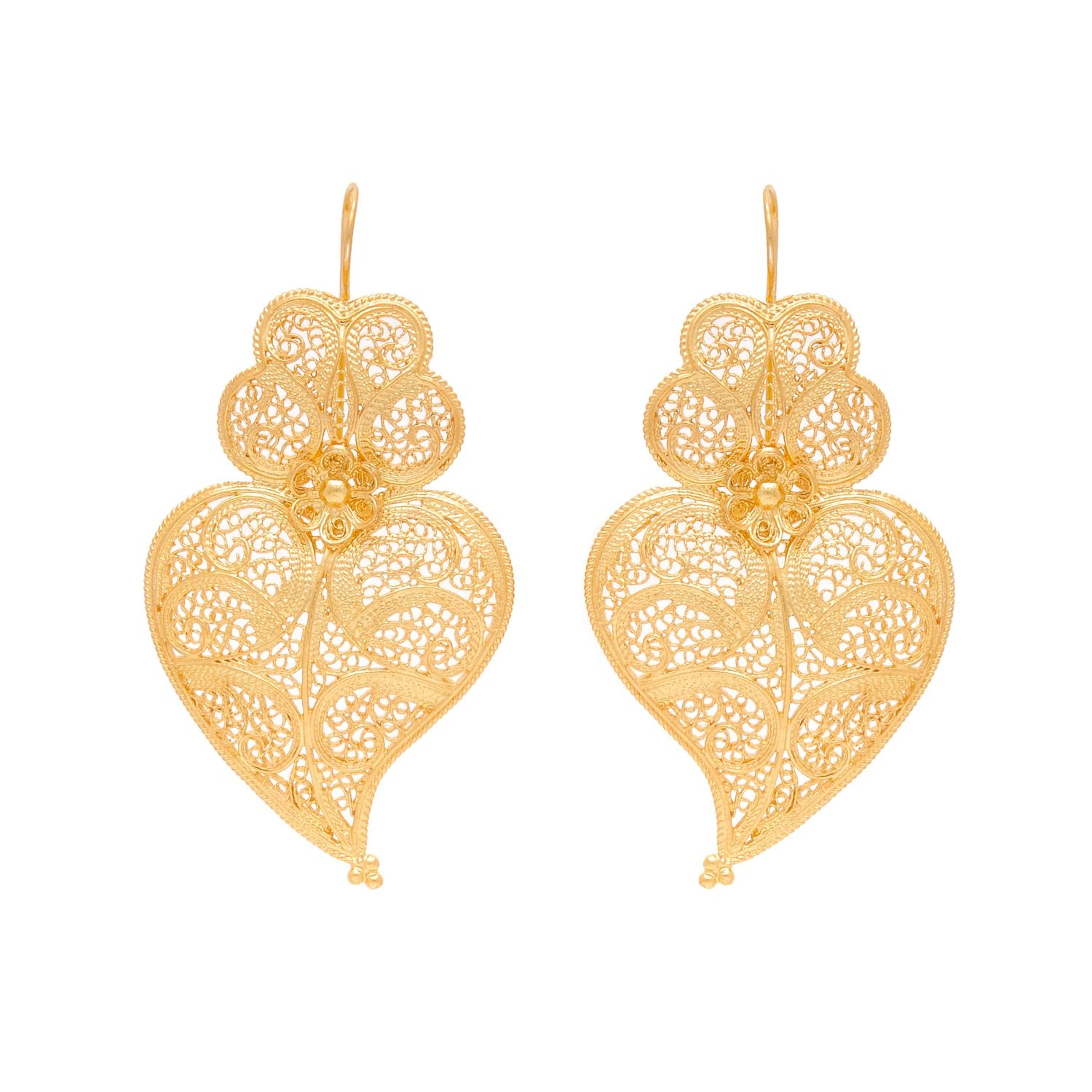 Earrings Heart of Viana 5,5cm in Gold Plated Silver Earrings Heart of Viana 5,5cm in Gold Plated Silver