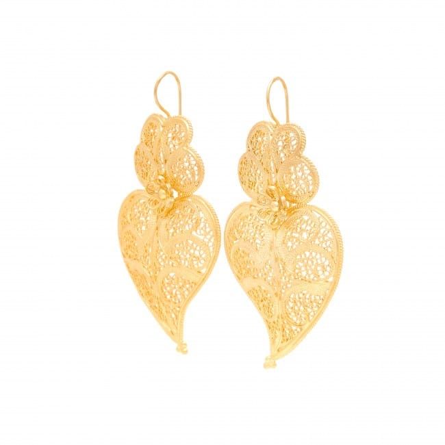 Earrings Heart of Viana 5,5cm in Gold Plated Silver Earrings Heart of Viana 5,5cm in Gold Plated Silver
