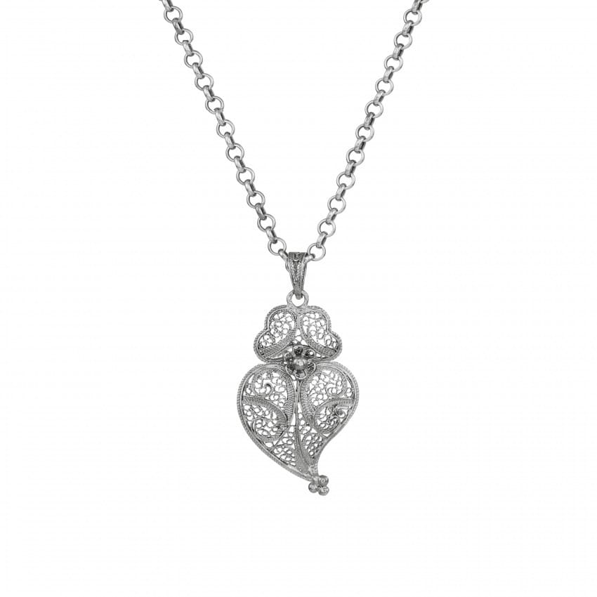 Collar Corazón de Viana 4,0cm de Plata 