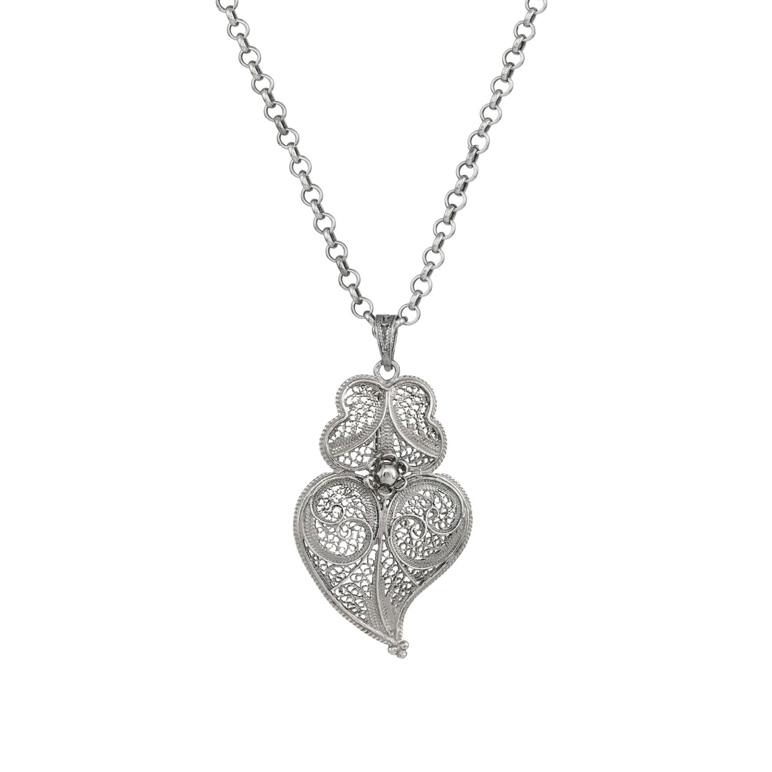 Necklace Heart of Viana 4,5 cm in Silver 