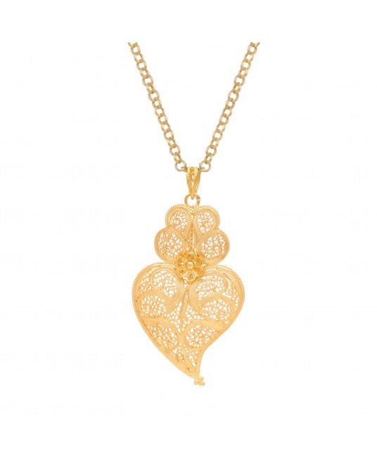 Necklace Heart of Viana 5,5cm in Gold Plated Silver 