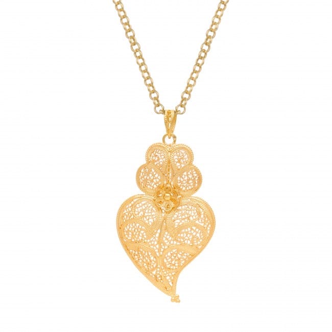 Necklace Heart of Viana 5,5cm in Gold Plated Silver 