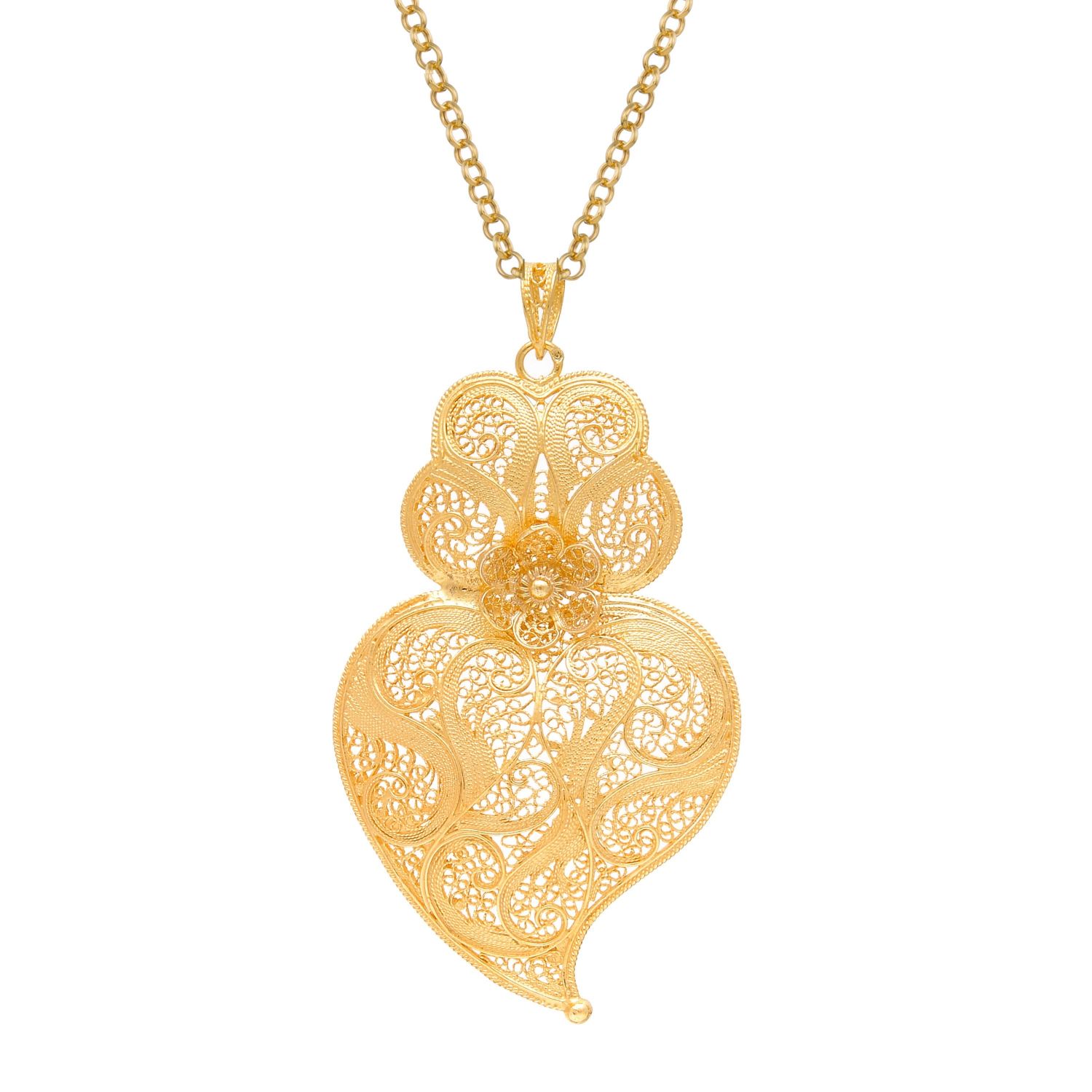 Necklace Heart of Viana 7,5 cm in Gold Plated Silver 