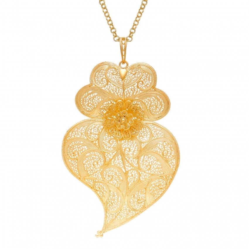 Necklace Heart of Viana XL in Gold Plated Silver 