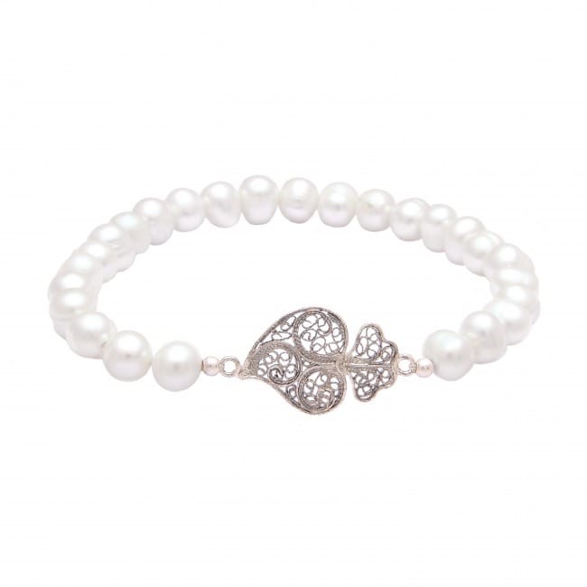 Bracelet Heart of Viana in Silver and Pearls