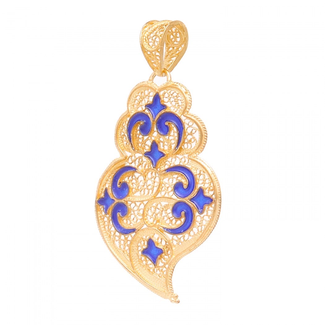 Necklace Heart of Viana Azulejo in Gold Plated Silver 