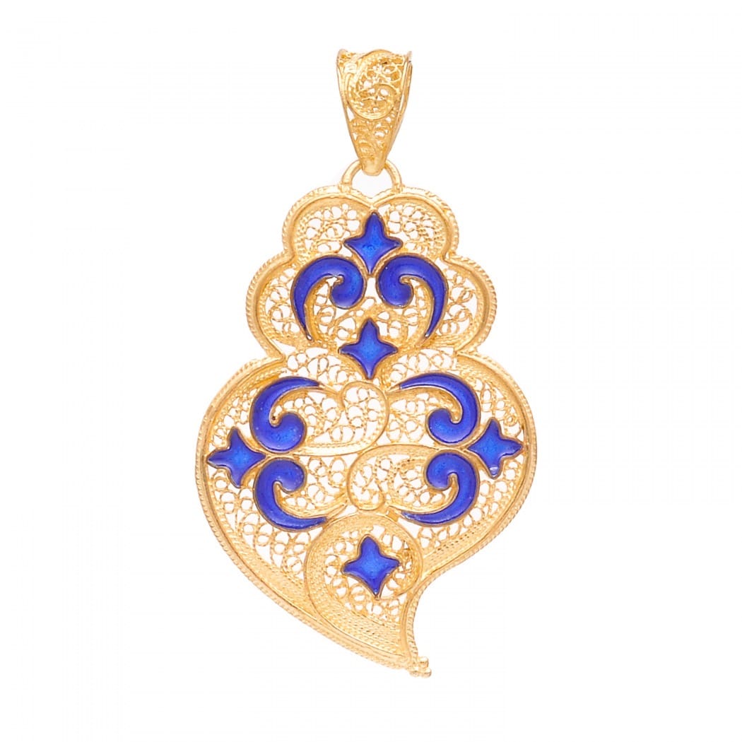 Necklace Heart of Viana Azulejo in Gold Plated Silver 